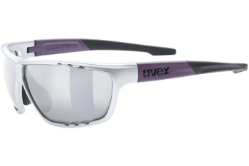 Sonnenbrille uvex sportstyle 706 Silver / Plum Mat S3 Rechteck Silber