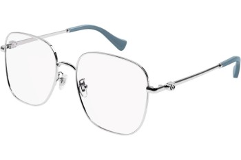 Glasses Gucci GG1144O 004 Quadratisch Silber