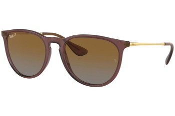 Sunglasses Ray-Ban Erika RB4171 6593T5 Polarized Rund Braun