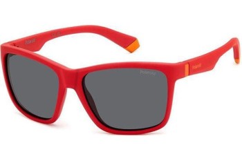 Sunglasses Polaroid Junior PLD8057/S 0Z3/M9 Polarized Quadratisch Rot