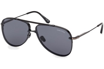 Sunglasses Tom Ford Leon FT1071 01A Pilot Schwarz