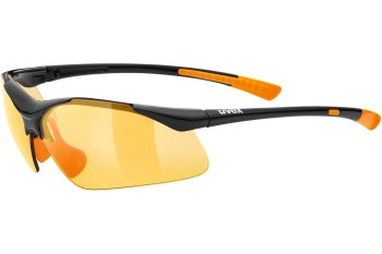 Sunglasses uvex sportstyle 223 Black / Orange S3 Rechteck Schwarz