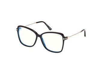 Glasses Tom Ford FT5953-B 001 Cat Eye Schwarz