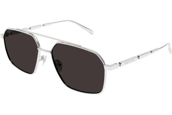 Sonnenbrille Alexander McQueen AM0477S 001 Pilot Silber