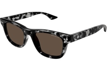 Sonnenbrille Mont Blanc MB0254S 008 Rund Schwarz