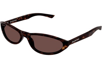 Sonnenbrille Balenciaga BB0007S 013 Oval Havanna