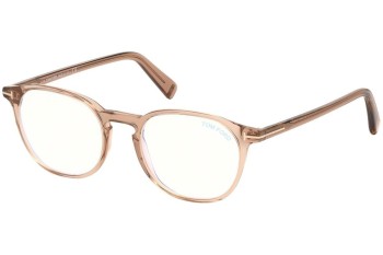 Glasses Tom Ford FT5583-B 057 Quadratisch Beige