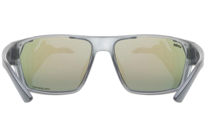 Sonnenbrille uvex sportstyle 233 P Smoke Mat S3 Polarized Rechteck Grau