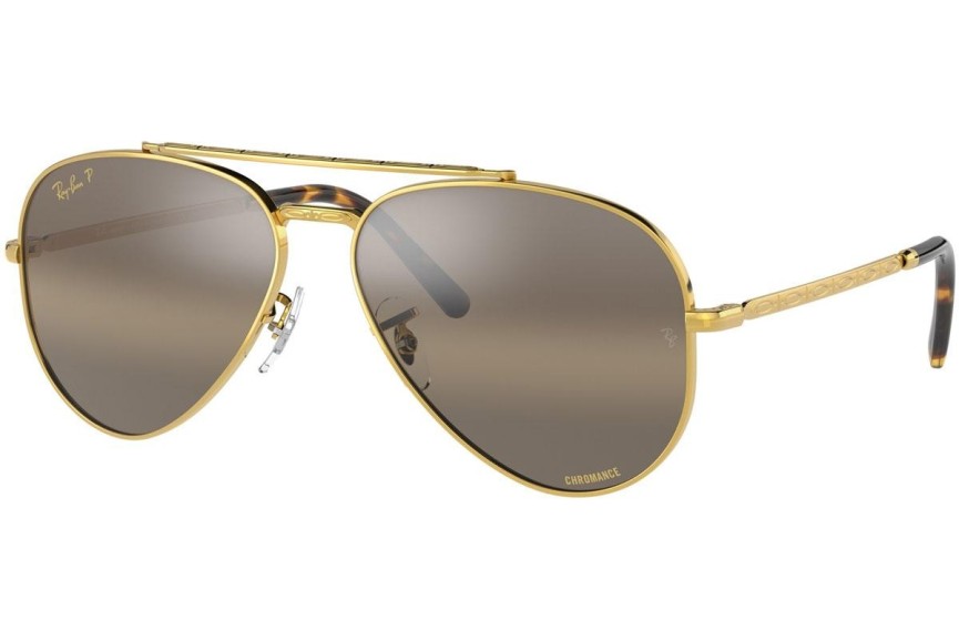 Sonnenbrille Ray-Ban New Aviator Chromance Collection RB3625 9196G5 Polarized Pilot Gold