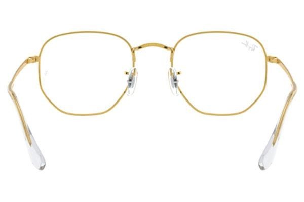 Glasses Ray-Ban Hexagonal RX6448 3086 Quadratisch Gold