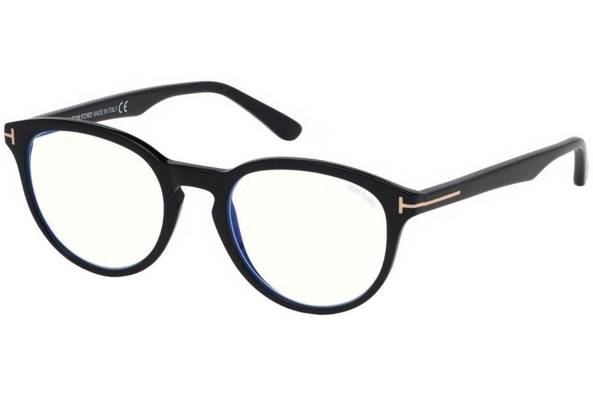 Glasses Tom Ford FT5556-B 001 Rund Schwarz