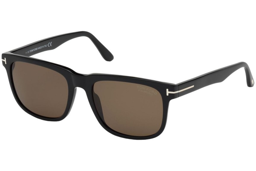 Sonnenbrille Tom Ford Stephenson FT0775 01H Polarized Quadratisch Schwarz