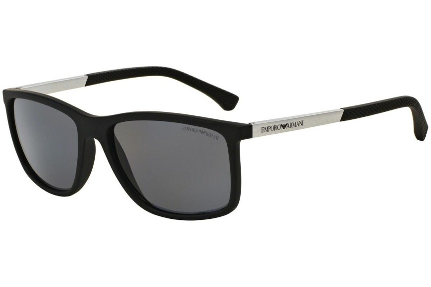 Sonnenbrille Emporio Armani EA4058 506381 Polarized Quadratisch Schwarz