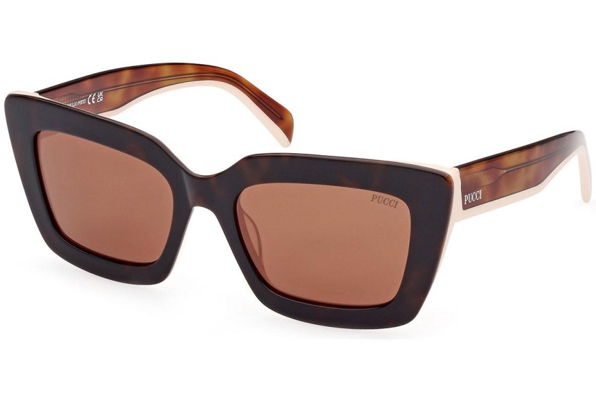 Sonnenbrille Emilio Pucci EP0202 53E Quadratisch Havanna