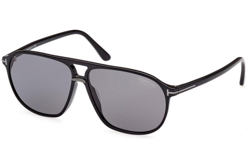 Sunglasses Tom Ford FT1026-N 01D Polarized Pilot Schwarz