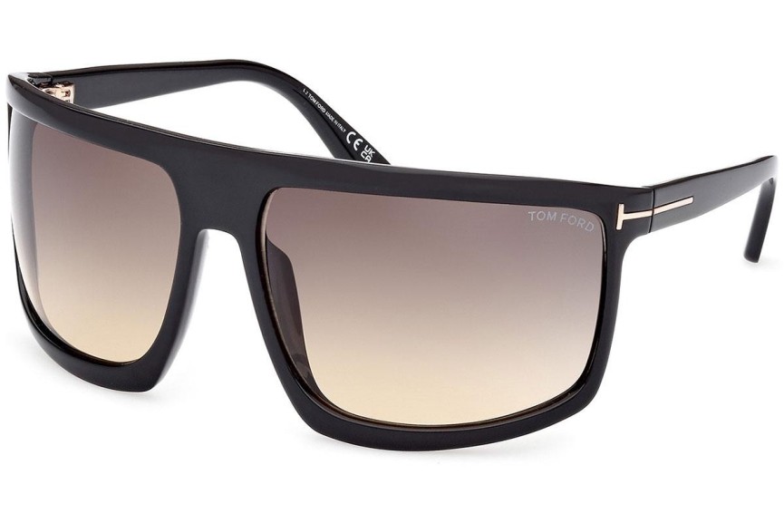 Sunglasses Tom Ford Clint 2 FT1066 01B Flat Top Schwarz