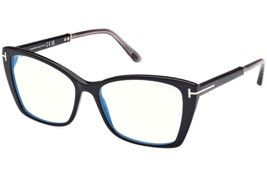 Glasses Tom Ford FT5893-B 001 Cat Eye Schwarz