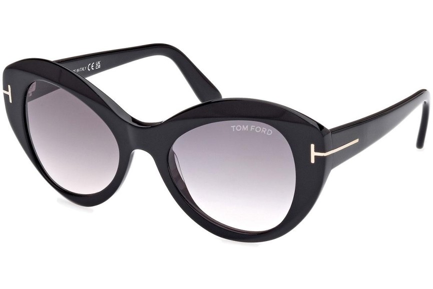 Sonnenbrille Tom Ford Guinevere FT1084 01B Cat Eye Schwarz