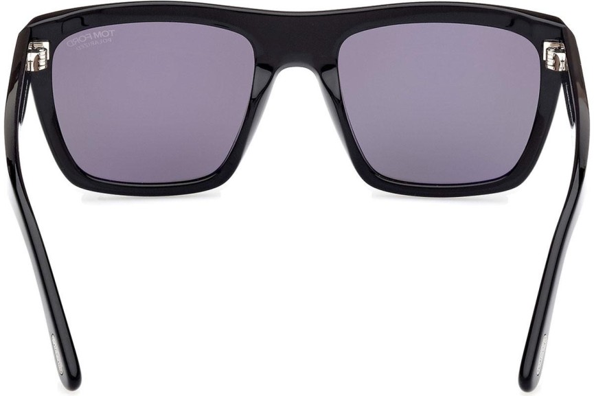 Sonnenbrille Tom Ford Alberto FT1077-N 01D Polarized Quadratisch Schwarz