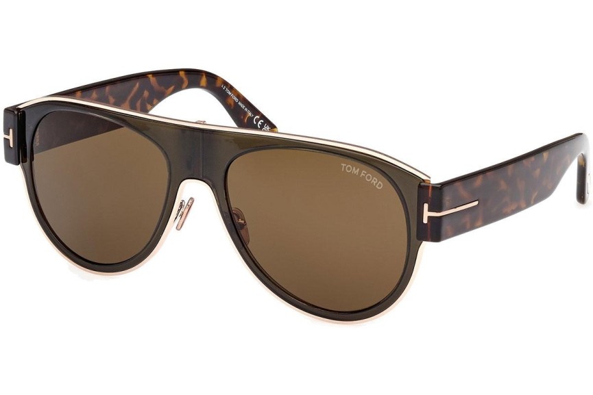 Sonnenbrille Tom Ford Lyle-02 FT1074 51J Pilot Braun