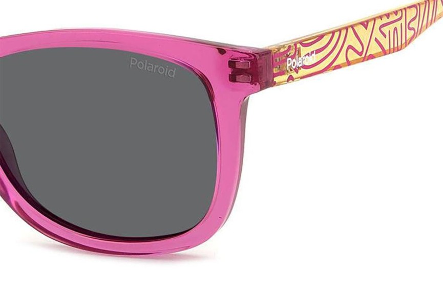 Sonnenbrille Polaroid Junior PLD8060/S MU1/M9 Polarized Rechteck Rosa