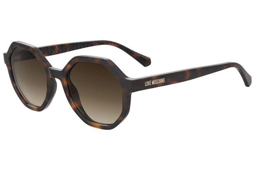 Sonnenbrille Love Moschino MOL076/S 05L/HA Rechteck Havanna