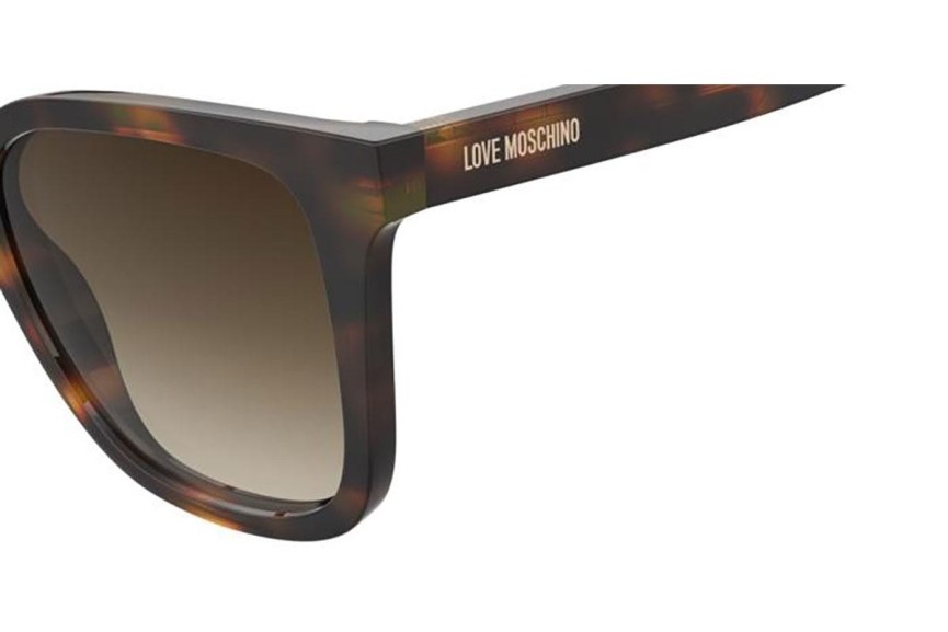 Sonnenbrille Love Moschino MOL077/S 05L/HA Rechteck Havanna