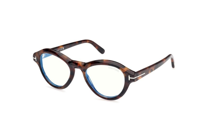 Glasses Tom Ford FT5962-B 052 Rund Havanna