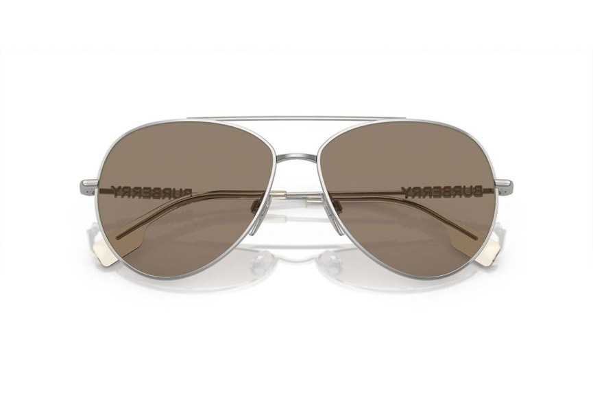 Sunglasses Burberry BE3147 1005M4 Pilot Silber