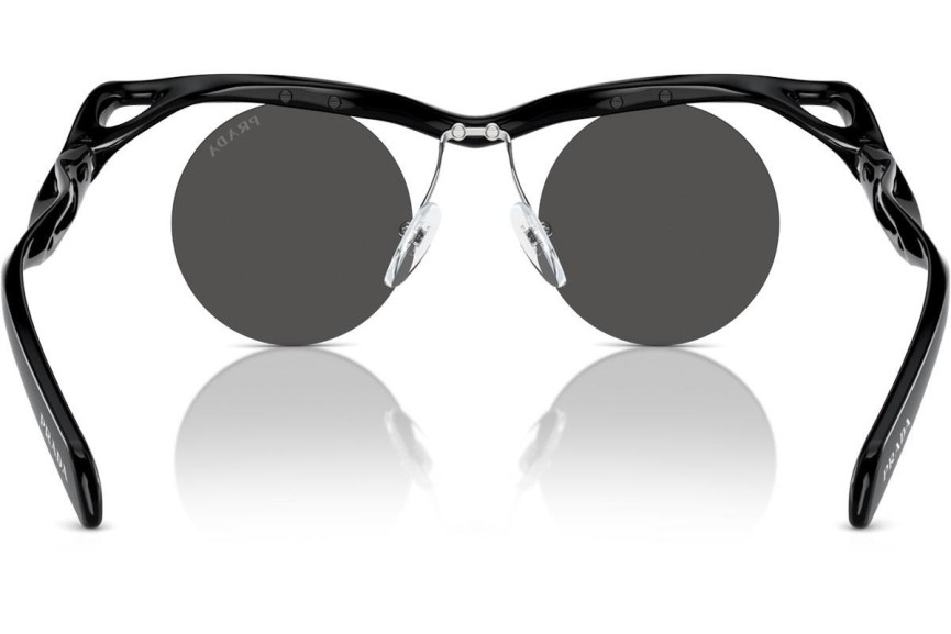 Sunglasses Prada PRA24S 1AB5S0 Rund Schwarz