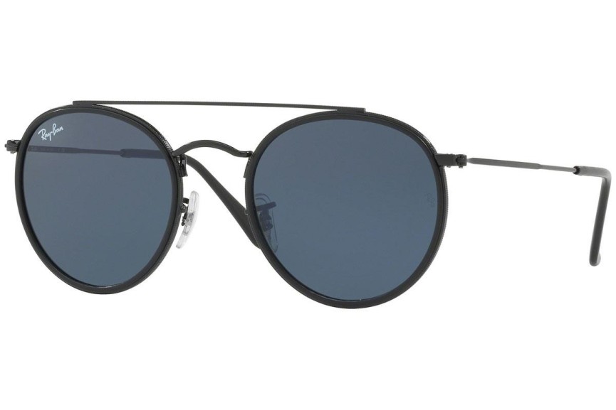 Sunglasses Ray-Ban Round Double Bridge RB3647N 002/R5 Rund Schwarz