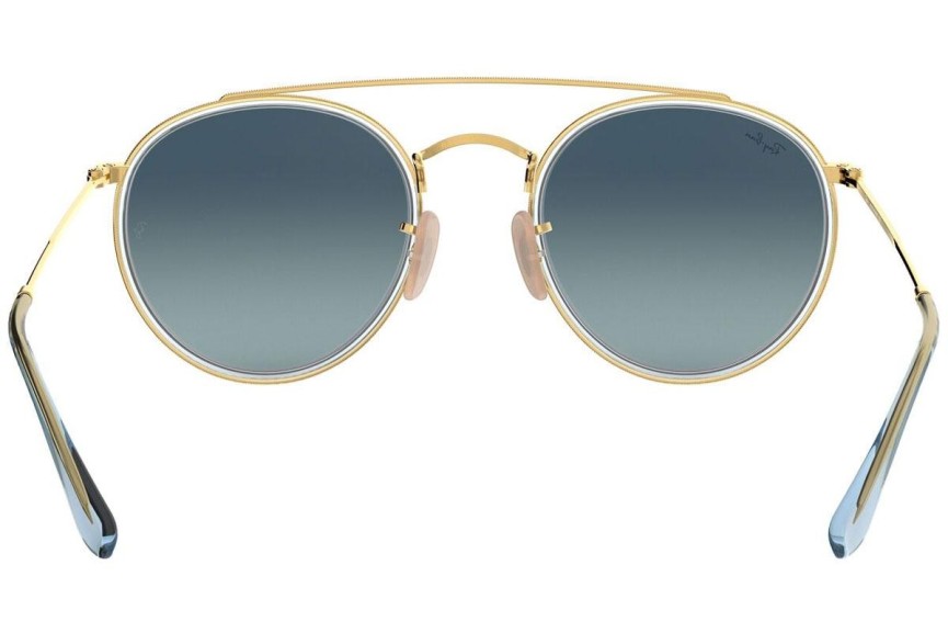 Sonnenbrille Ray-Ban Round Double Bridge RB3647N 91233M Rund Gold