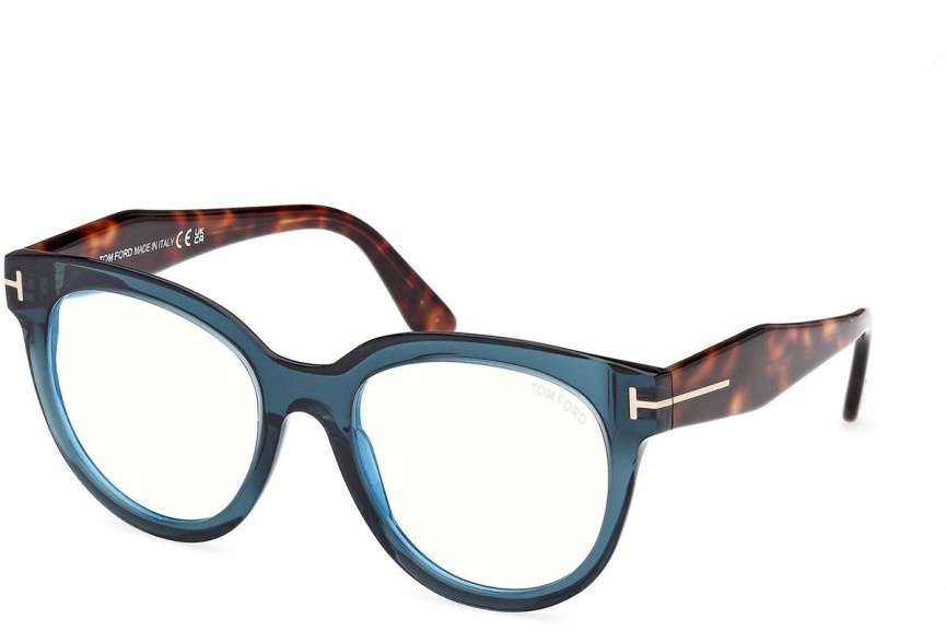 Brillen Tom Ford FT5987-B 092 Cat Eye Blau