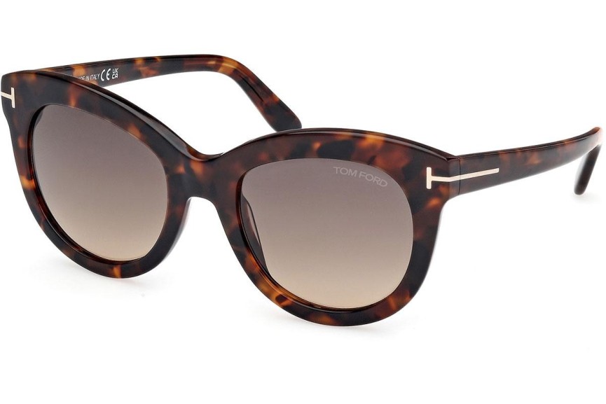 Sonnenbrille Tom Ford Odette FT1189 52F Cat Eye Havanna