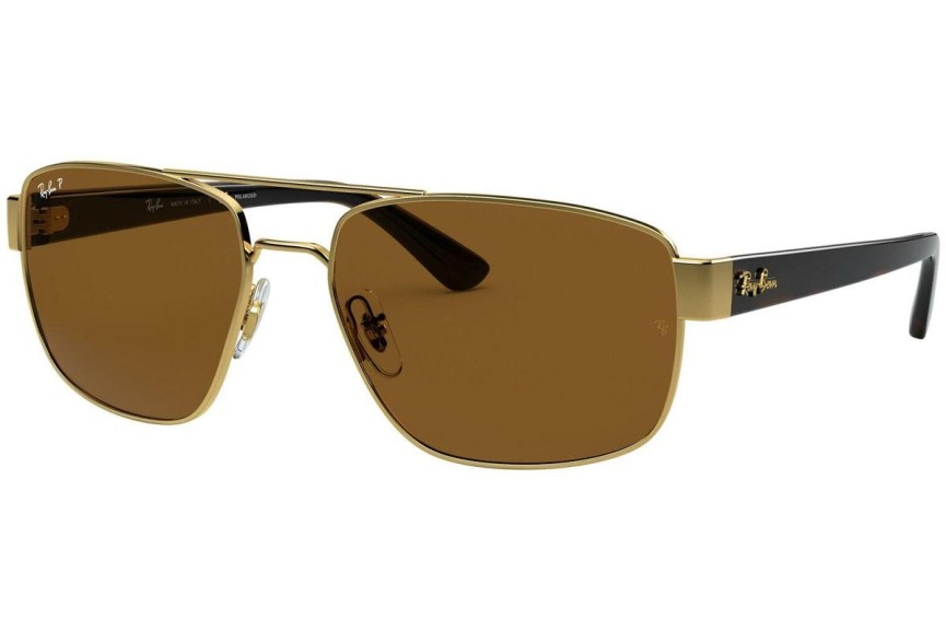 Sunglasses Ray-Ban RB3663 001/57 Polarized Quadratisch Gold