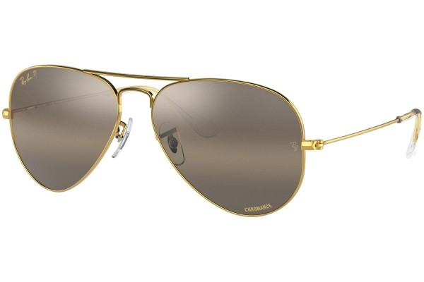 Sonnenbrille Ray-Ban Aviator Chromance Collection RB3025 9196G5 Polarized Pilot Gold