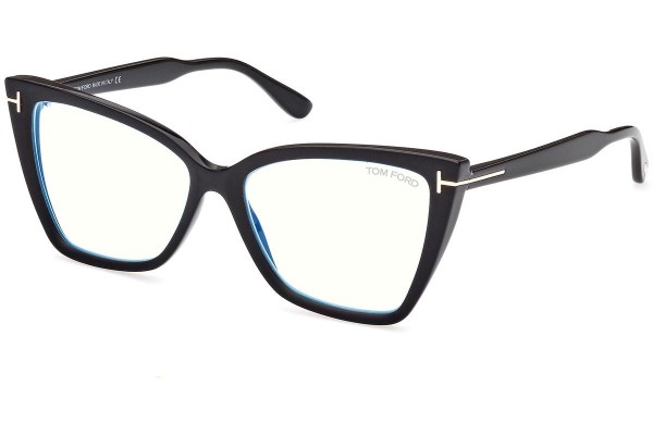 Glasses Tom Ford FT5844-B 005 Cat Eye Schwarz