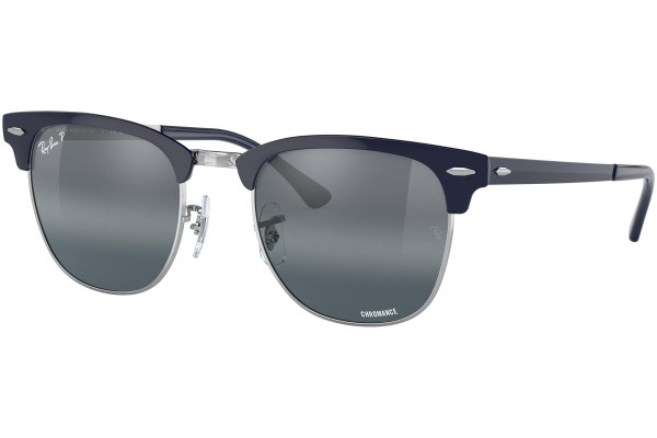 Sonnenbrille Ray-Ban Clubmaster Metal Chromance Collection RB3716 9254G6 Polarized Browline Silber