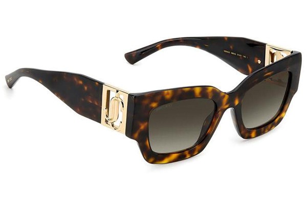 Sonnenbrille Jimmy Choo NENA/S 086/HA Rechteck Havanna