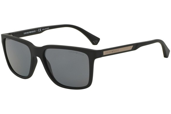 Sonnenbrille Emporio Armani EA4047 506381 Polarized Quadratisch Schwarz