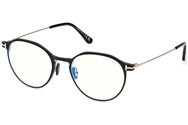 Glasses Tom Ford FT5866-B 002 Rund Schwarz