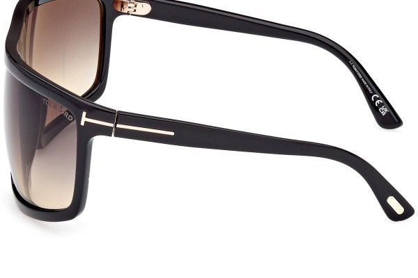 Sonnenbrille Tom Ford Clint 2 FT1066 01B Flat Top Schwarz