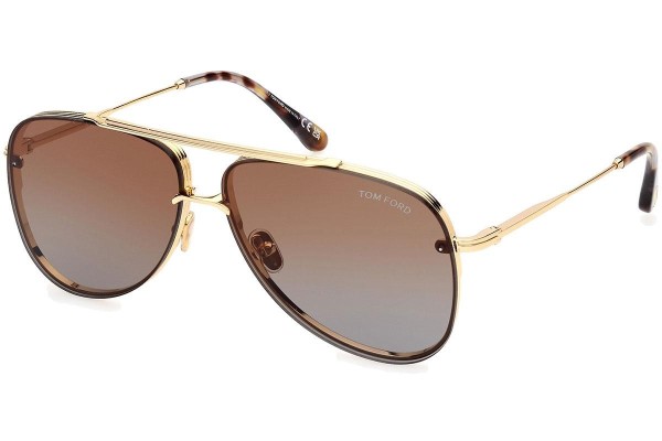 Sonnenbrille Tom Ford Leon FT1071 30F Pilot Gold