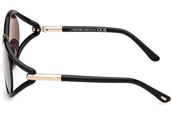 Sonnenbrille Tom Ford Melody FT1090 01A Rund Schwarz