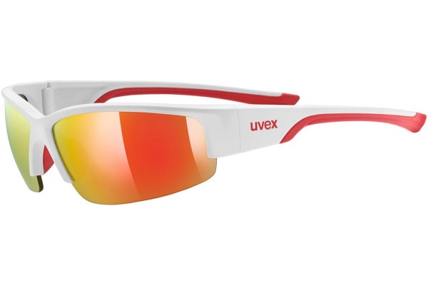 Sonnenbrille uvex sportstyle 215 Matte White / Red S3 Rechteck Weiß