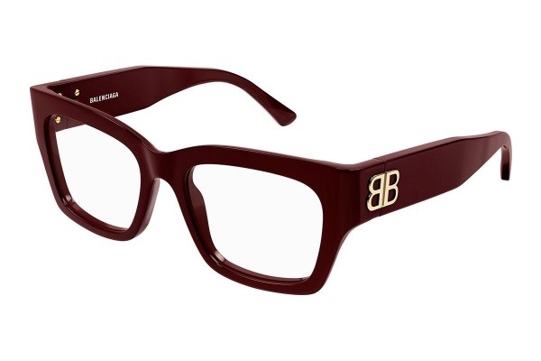 Glasses Balenciaga BB0325O 009 Quadratisch Rot