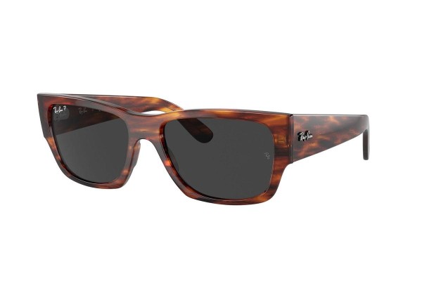 Sonnenbrille Ray-Ban Carlos RB0947S 954/48 Polarized Rechteck Havanna