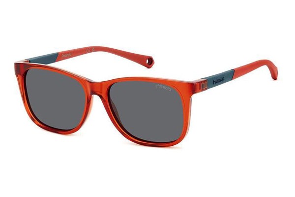 Sonnenbrille Polaroid Junior PLD8058/S C9A/M9 Polarized Rechteck Rot