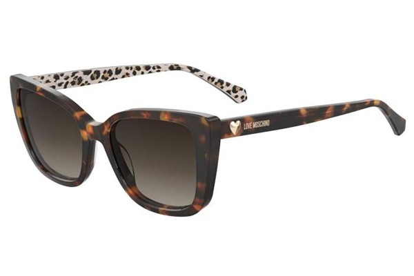 Sonnenbrille Love Moschino MOL073/S H7P/HA Rechteck Havanna