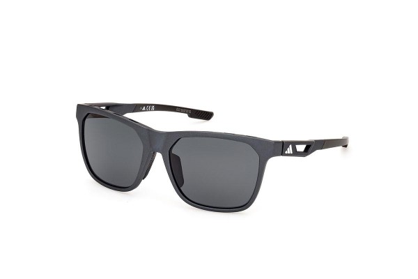 Sonnenbrille Adidas Sport SP0091 02D Polarized Rechteck Schwarz